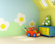 Freshly painted room for a baby 