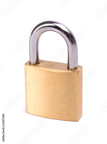 Photo: Padlock isolated on white background Padlock isolated on white background