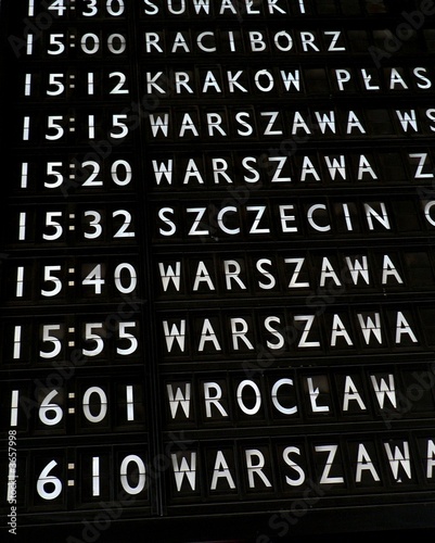 Train departures board