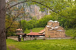 Orthodox monastery at  idyllic landscape. Dreamy postprocessing.