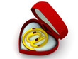 Box as heart with a symbol for internet