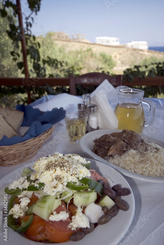 greek island taverna lunch  sea view