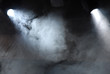 light oftheatre searchlight in the fog