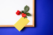 whiteboard with empty yellow post-it memo