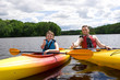 Photo: Father and son enjoying kayaking Father and son enjoying kayaking