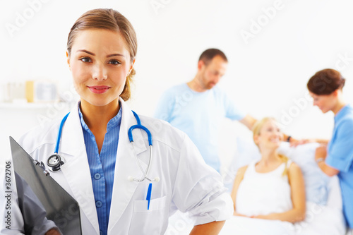 A young caring doctor