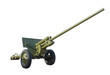 russian anti-tank artillery isolated on white background.