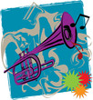 Jazz impression of funky trumpet -- vector 