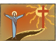 Vektor: Christian illustration showing the path from the cross Christian illustration showing the path from the cross