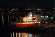 Night shot of pier and ship in Victoria, British Columbia