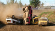 Rally on dirt-road - auto-sport misfortune