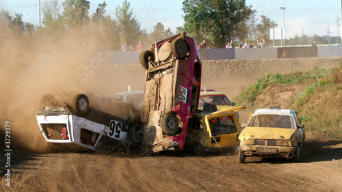 Rally on dirt-road - auto-sport misfortune