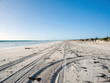 tire tracks on beach sand tire tracks on beach sand