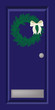 christmas door dark blue