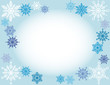 snowflake frame blue pastel