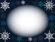 snowflake frame dark blue
