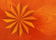 Wood inlay in star pattern in vivid texture
