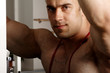 "The champion in a fitness center".