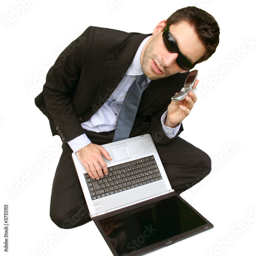 Foto: laptop handy man - isolated laptop handy man - isolated