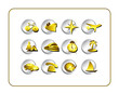 Travel Icon Set, Gold-Silver. Digital illustration. Travel Icon Set, Gold-Silver. Digital illustration.
