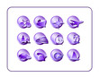Travel Icon Set, Purple. Digital illustration. Travel Icon Set, Purple. Digital illustration.