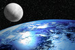 Earth and the moon