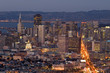 Financial District lights at dusk Financial District lights at dusk