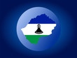 Lesotho globe illustration