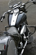Motorcycle at the parking, black and white Motorcycle at the parking, black and white