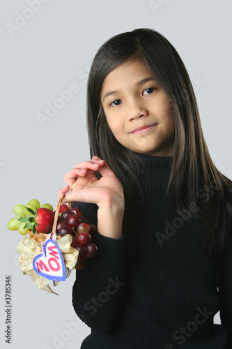 Photo: Child with Small Fruit Basket Child with Small Fruit Basket