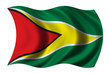 Flag of Guyana waving in the wind