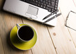 Photo: notebook and coffee notebook and coffee