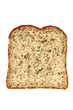 Slice of wholemeal and seed bread, isolated on white.