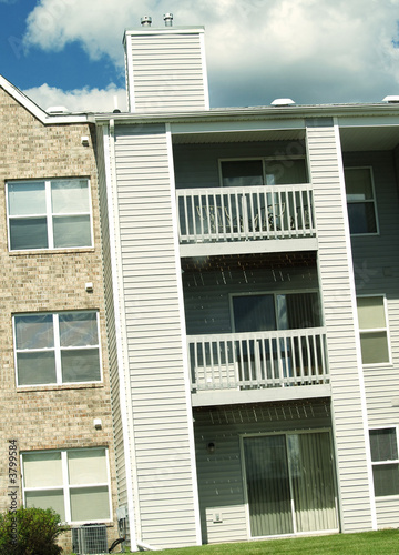 Photo: a section of balconies from an apartment complex a section of balconies from an apartment complex
