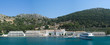 Panoramic view of Panormitis, Symi island, Greece Panoramic view of Panormitis, Symi island, Greece