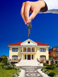 House owner/real estate agent giving away the keys