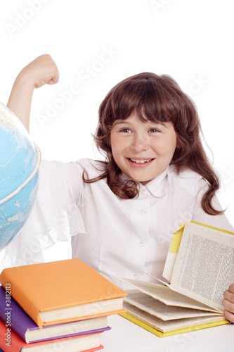 Portrait of a styled children. Theme: education..