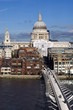 St.Paul Cathedral. Thames River Millennium Bridge