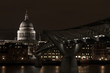 St.Paul Cathedral at night Thames River Millennium Bridge
