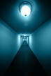 A very long hallway, wide angel view