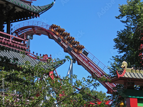 Photo: Rollercoaster ride in Tivoli Gardens Copenhagen Denmark Rollercoaster ride in Tivoli Gardens Copenhagen Denmark