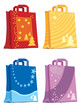Illustration of shopping bags holiday designs