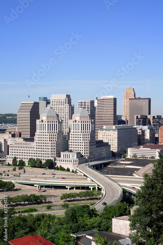 View of buildings of downtown Cincinnati, Ohio.