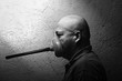 a man silenced with a toilet plunger
