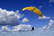 paragliding in a deep blue sky paragliding in a deep blue sky