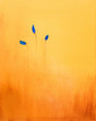 This is an abstract painting of blue flowers. This is an abstract painting of blue flowers.