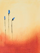 This is an abstract painting of blue flowers. This is an abstract painting of blue flowers.