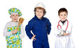 future generation of workers a over white background