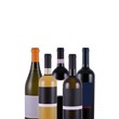 Assorted bottles of wine on white background Assorted bottles of wine on white background