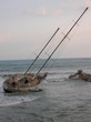 storm, stranded yacht 